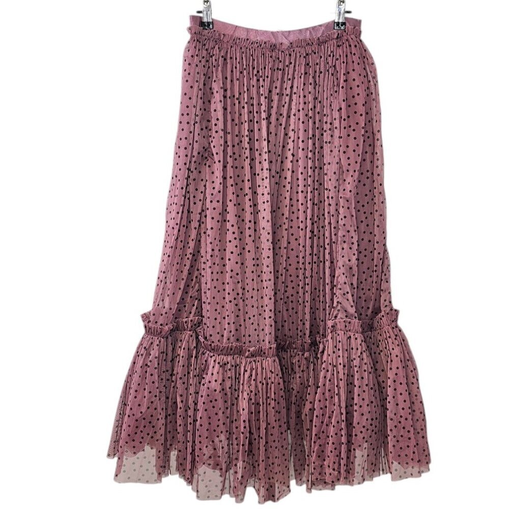 Maeve Dusty Rose Polka Dot Maxi Skirt - Picture 3 of 9